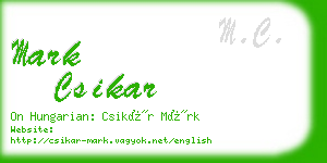 mark csikar business card